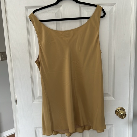 Lafayette 148 Sleeveless Silk Tank in Gold - Picture 3 of 5